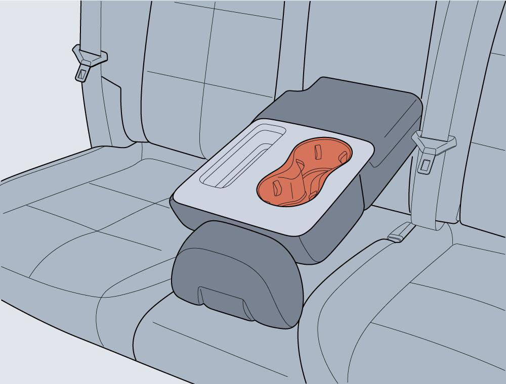 Illustration: Rear Armrest and Rear Cup Holder